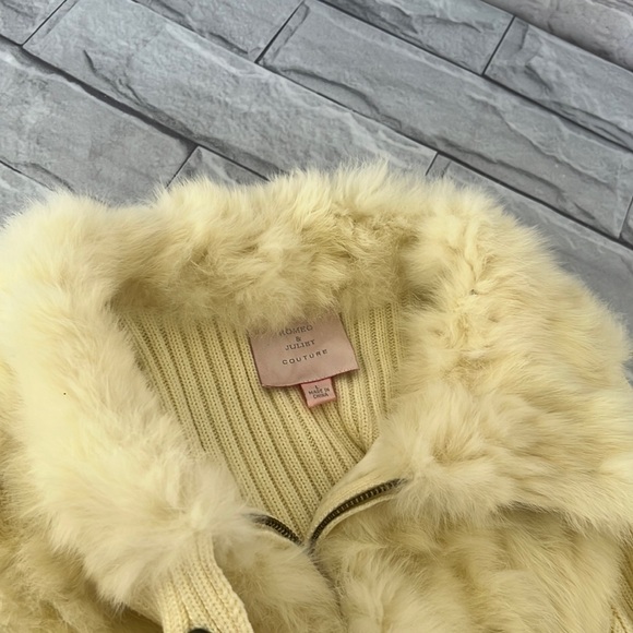 Romeo and Juliet couture rabbit trim knit pull over sweater size large - Picture 4 of 14